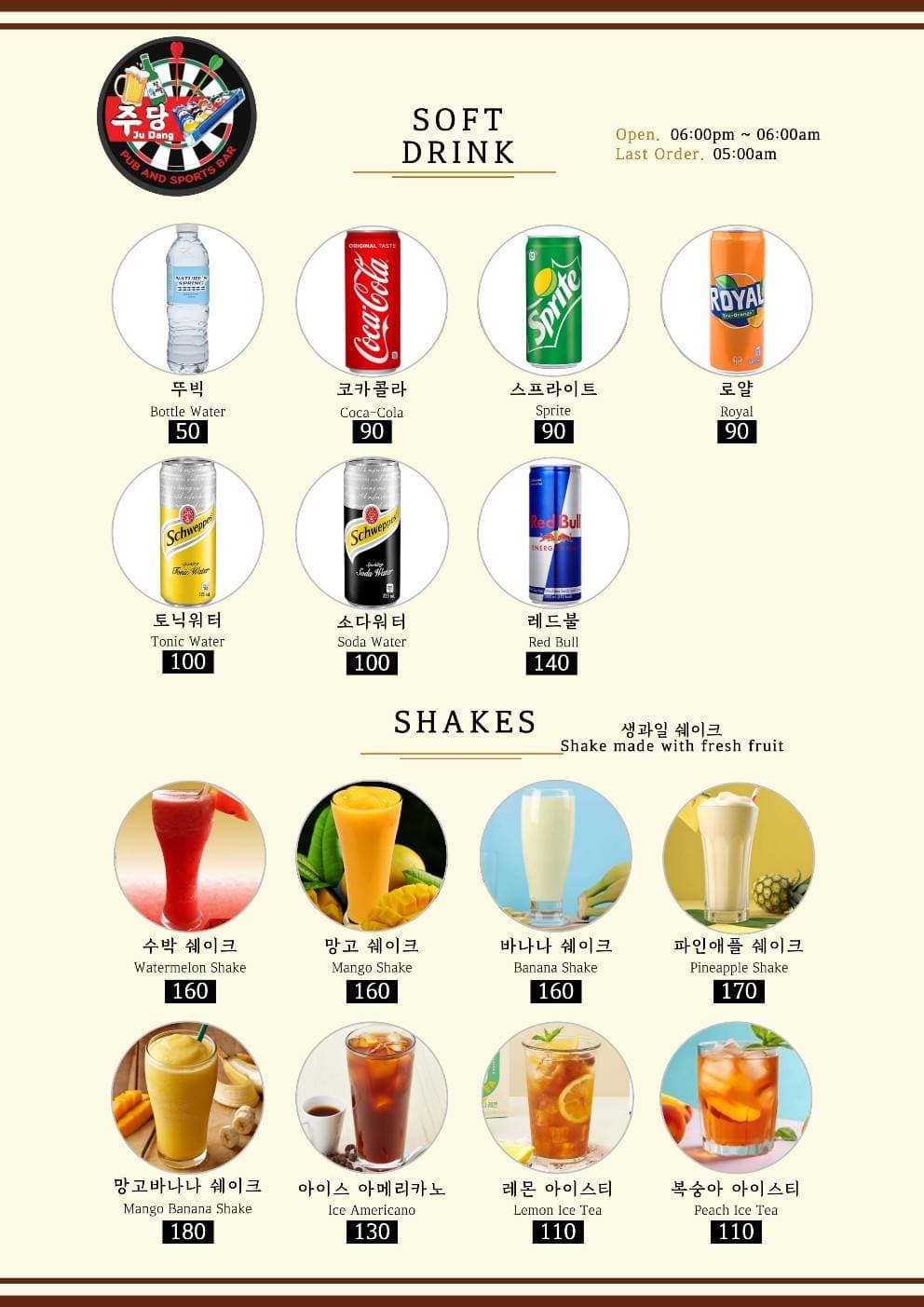 A collection of different soft drinks